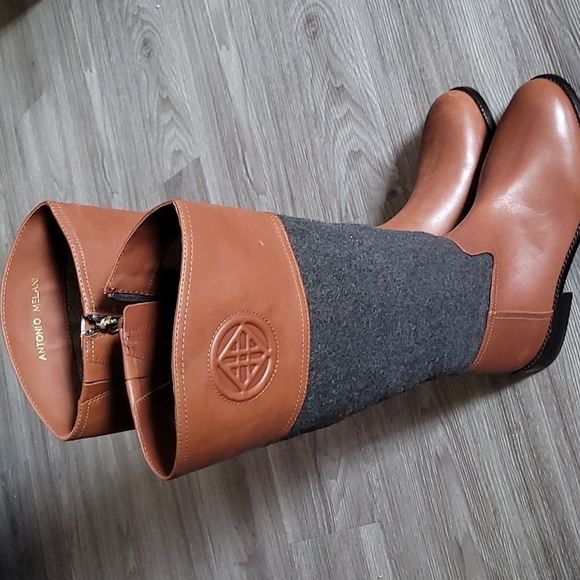 Antonio Melanie brown leather flannel tall boots - Picture 12 of 15